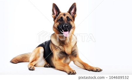 德國牧羊犬白色背景 104689532