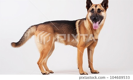 德國牧羊犬白色背景 德國牧羊犬白色背景 104689533