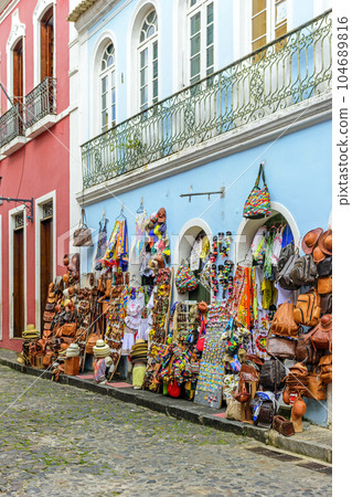 Street commerce of typical products, souvenirs and gifts 104689816