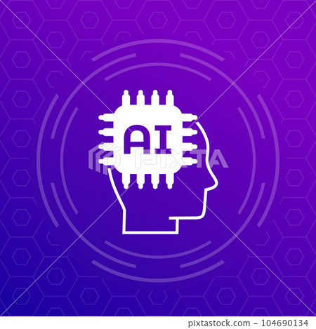 AI technology, Artificial Intelligence vector icon 104690134