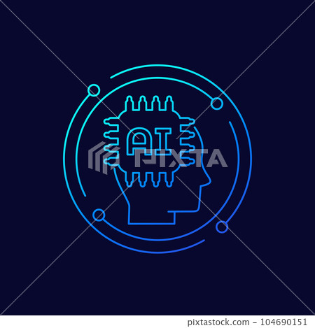 AI technology icon, Artificial Intelligence 104690151