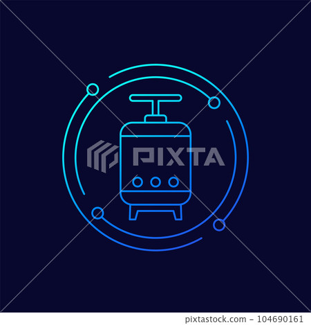 fermentation icon with a tank, linear design fermentation icon with a tank, linear design 104690161
