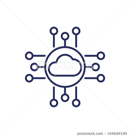 cloud platform line icon on white cloud platform line icon on white 104690199
