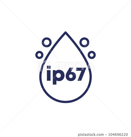 ip67 standard, waterproof icon, vector sign ip67 standard, waterproof icon, vector sign 104690220