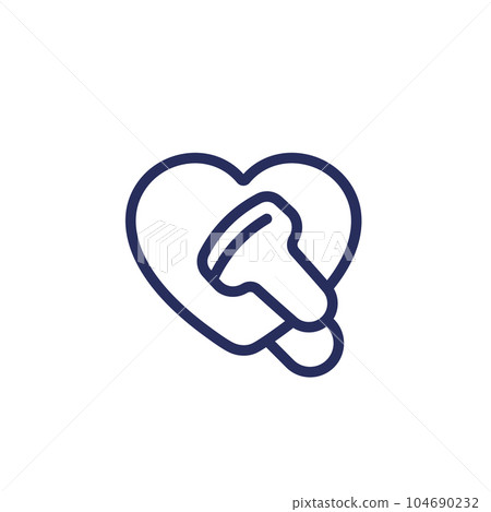 cardiac ultrasound scanner line icon cardiac ultrasound scanner line icon 104690232