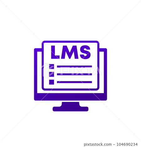 LMS icon, Learning Management System vector 104690234