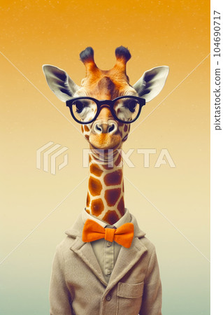 giraffe in bow tie