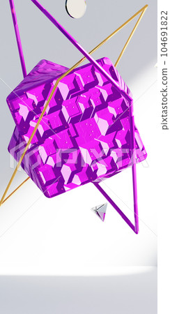 Concept color 3d geometric composition, 3d illustration. Geometry shapes design elements flying scattered. Concept color 3d geometric composition, 3d illustration. Geometry shapes design elements flying scattered. 104691822