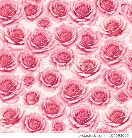 Pink rose flower bouquets elements seamless pattern full filled 104693095
