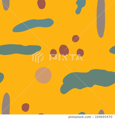 Sea lake flat yellow abstract seamless pattern 104693470