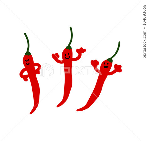 辣椒人物手繪彩色插畫素材 辣椒人物手繪彩色插畫素材 104693658