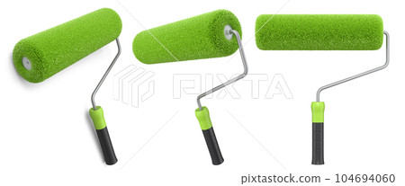Set of paint roller for painting walls and renovating apartment on white 104694060