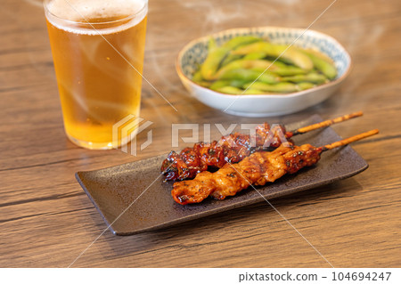 [晚間飲品]毛豆烤雞肉串[開胃菜] 104694247