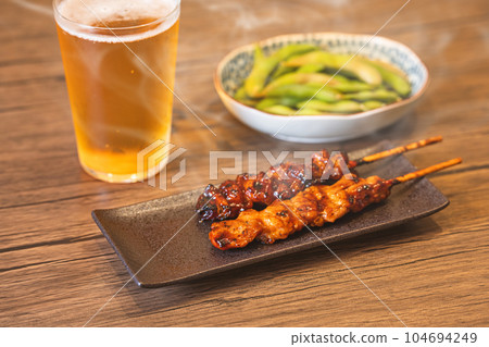 [晚間飲品]毛豆烤雞肉串[開胃菜] 104694249