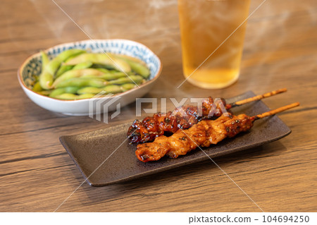 [晚間飲品]毛豆烤雞肉串[開胃菜] 104694250