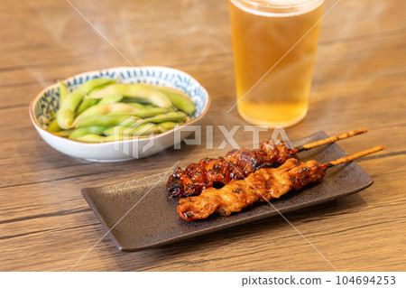 [晚間飲品]毛豆烤雞肉串[開胃菜] 104694253