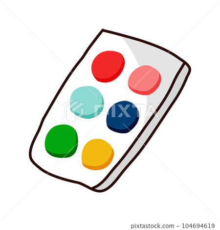 Watercolors on white background. Stationary for school Watercolors on white background. Stationary for school 104694619