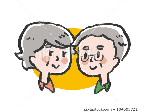 老一代手寫水彩風格老夫婦插畫集 104695721