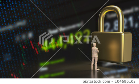 The man and gold master key for business concept 3d rendering 104696102