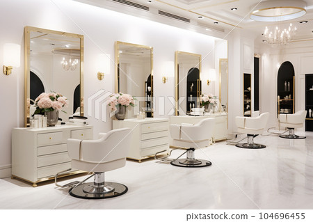 Beauty salon interior, light design of luxury cosmetic service shop 104696455