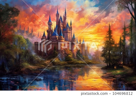 閃耀西部城堡，生成AI AI圖像 104696812