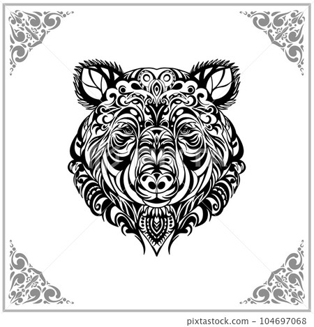 bear zentangle arts isolated on white background of illustration bear zentangle arts isolated on white background of illustration 104697068
