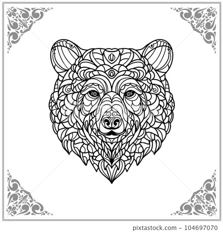 bear zentangle arts isolated on white background of illustration bear zentangle arts isolated on white background of illustration 104697070