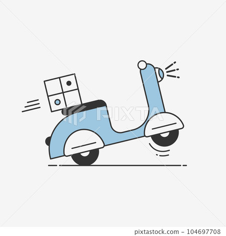 Express delivery ride motorcycle icon banner 104697708
