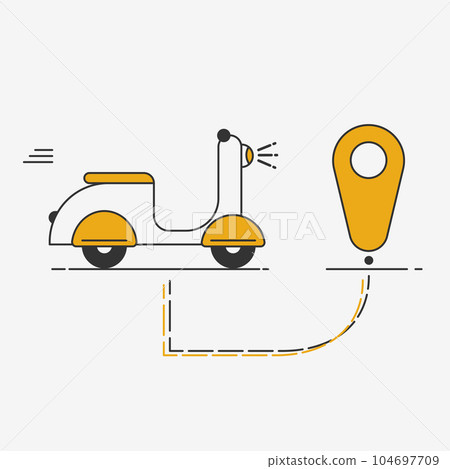 Express delivery ride motorcycle icon banner 104697709