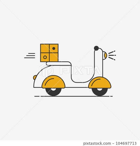 Express delivery ride motorcycle icon banner Express delivery ride motorcycle icon banner 104697713