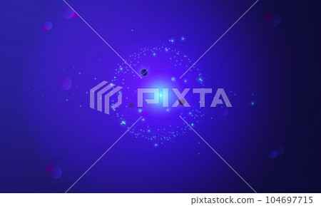 Space background.Blue space with planets and stars Space background.Blue space with planets and stars 104697715