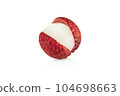 Fresh ripe lychee tropical fruit isolated on white background 104698663