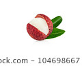 Fresh ripe lychee tropical fruit isolated on white background 104698667