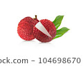 Fresh ripe lychee tropical fruit isolated on white background 104698670