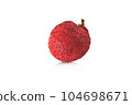 Fresh ripe lychee tropical fruit isolated on white background 104698671