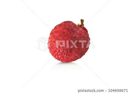 Fresh ripe lychee tropical fruit isolated on white background 104698671
