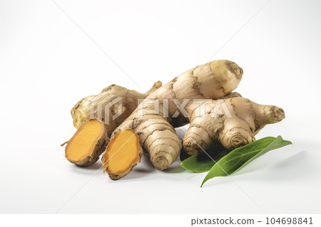 Turmeric White background AI-generated image Generative AI Turmeric White background AI-generated image Generative AI 104698841