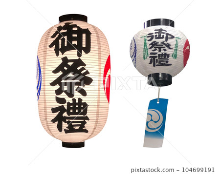 在神社的夏季節日燈籠 104699191