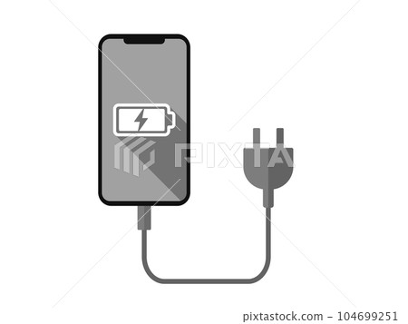連接充電線的智能手機插圖 連接充電線的智能手機插圖 104699251