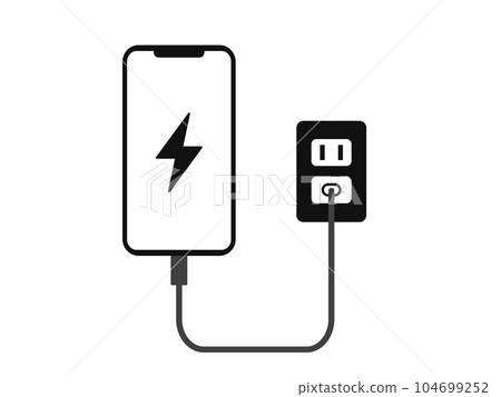 正在充電的智能手機的插圖 104699252