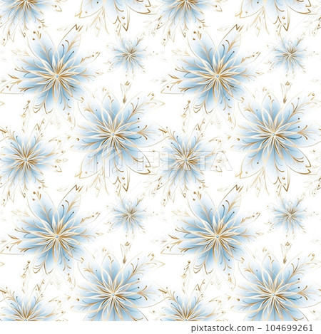 Watercolor snowflakes seamless pattern 104699261