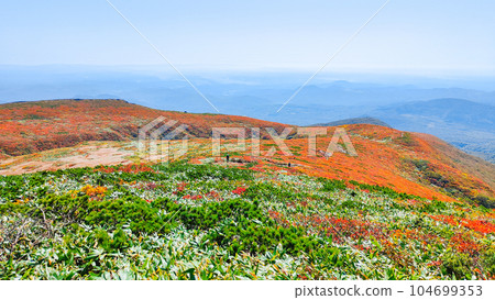 Mt. Kurikoma climbing in autumn (view from the summit) 104699353