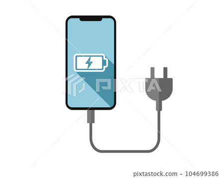 連接充電線的智能手機插圖 104699386