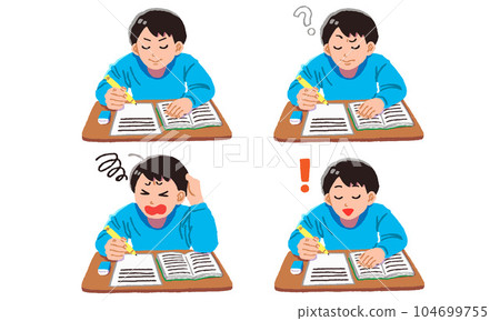 Plain clothes male illustration set to study 104699755