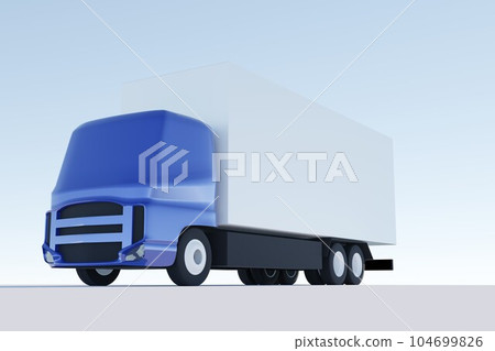 一輛大卡車在高速公路上行駛的插圖 一輛大卡車在高速公路上行駛的插圖 104699826