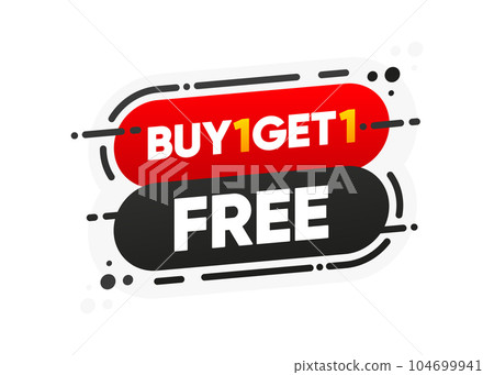 Buy One Get One Free. Promotion Discount banner. Coupon icon. Modern concept design. Banner with offer badge. Vector illustration. Buy One Get One Free. Promotion Discount banner. Coupon icon. Modern concept design. Banner with offer badge. Vector illustration. 104699941