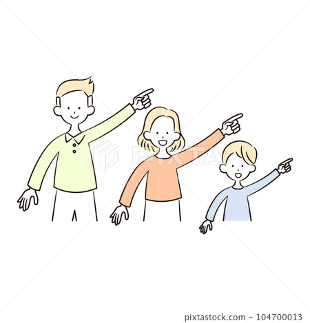 Illustration material of pointing family Illustration material of pointing family 104700013