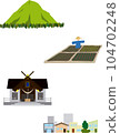 Local buildings, shrines, mountains, fields 104702248