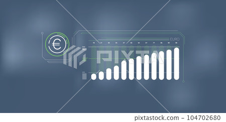 Simple infographic of rising euro exchange rate. 104702680