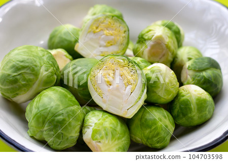 Fresh brussels sprouts. Organic vegetables Fresh brussels sprouts. Organic vegetables 104703598